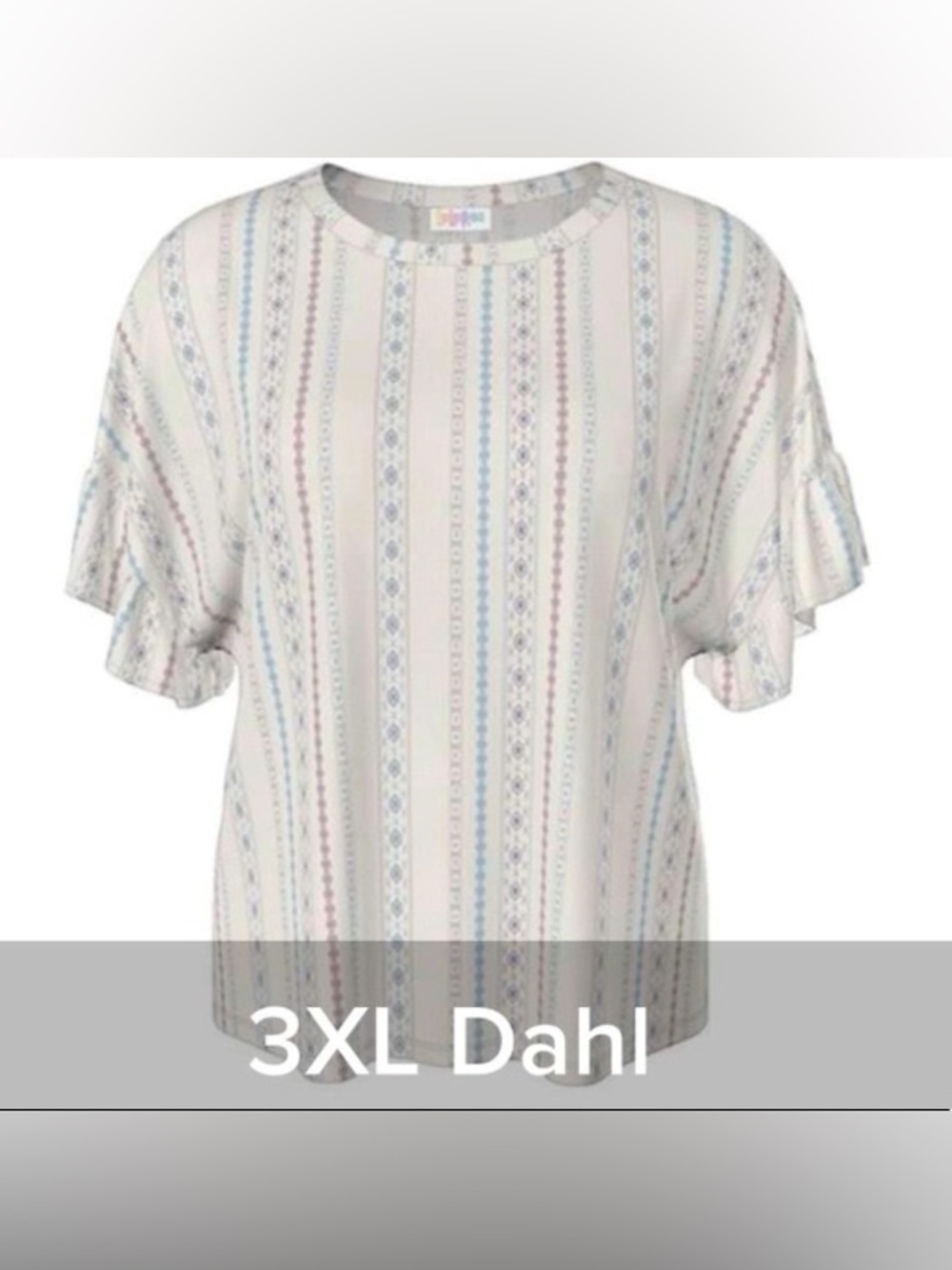 Lularoe Dahl Short Sleeve Striped Print Top size 3X